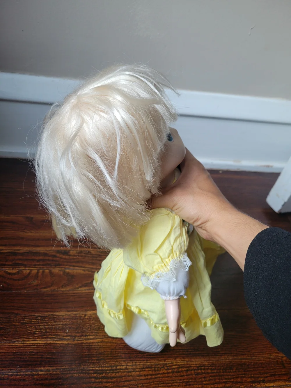 Precious Moments Collectible Vintage Doll. 1991 Soft Body Yellow Dress